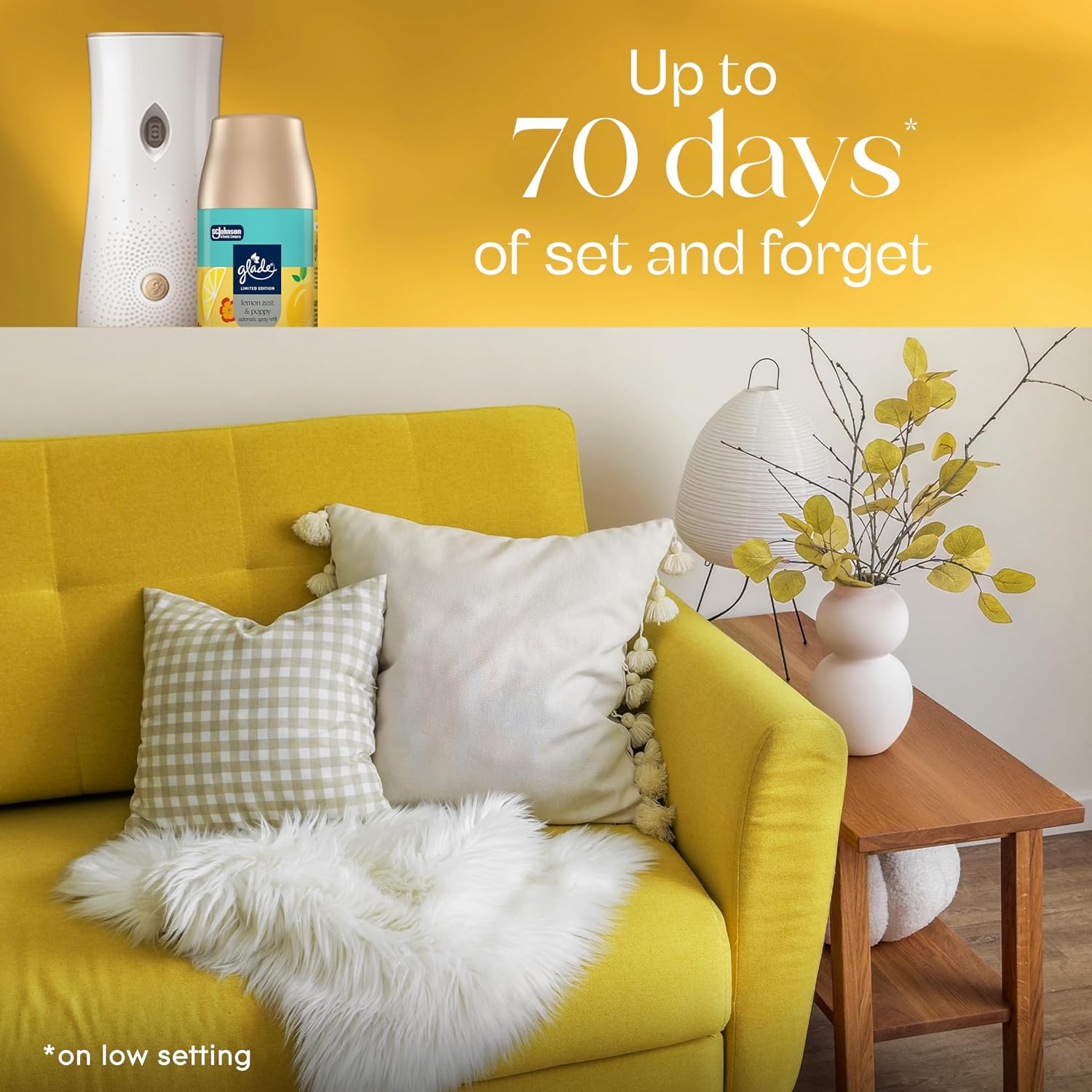 Glade Automatic Spray Refill, Lemon Zest & Poppy, Scented Air Freshener for Home and Bathroom, 6.2 Oz