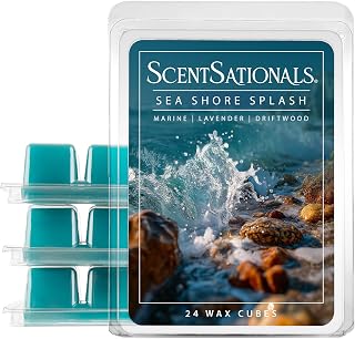 Scentsationals Seashore Splash Scented Wax Melts - Ocean Breeze, Warm Driftwood, & Lavender, 10oz (24 Cubes)