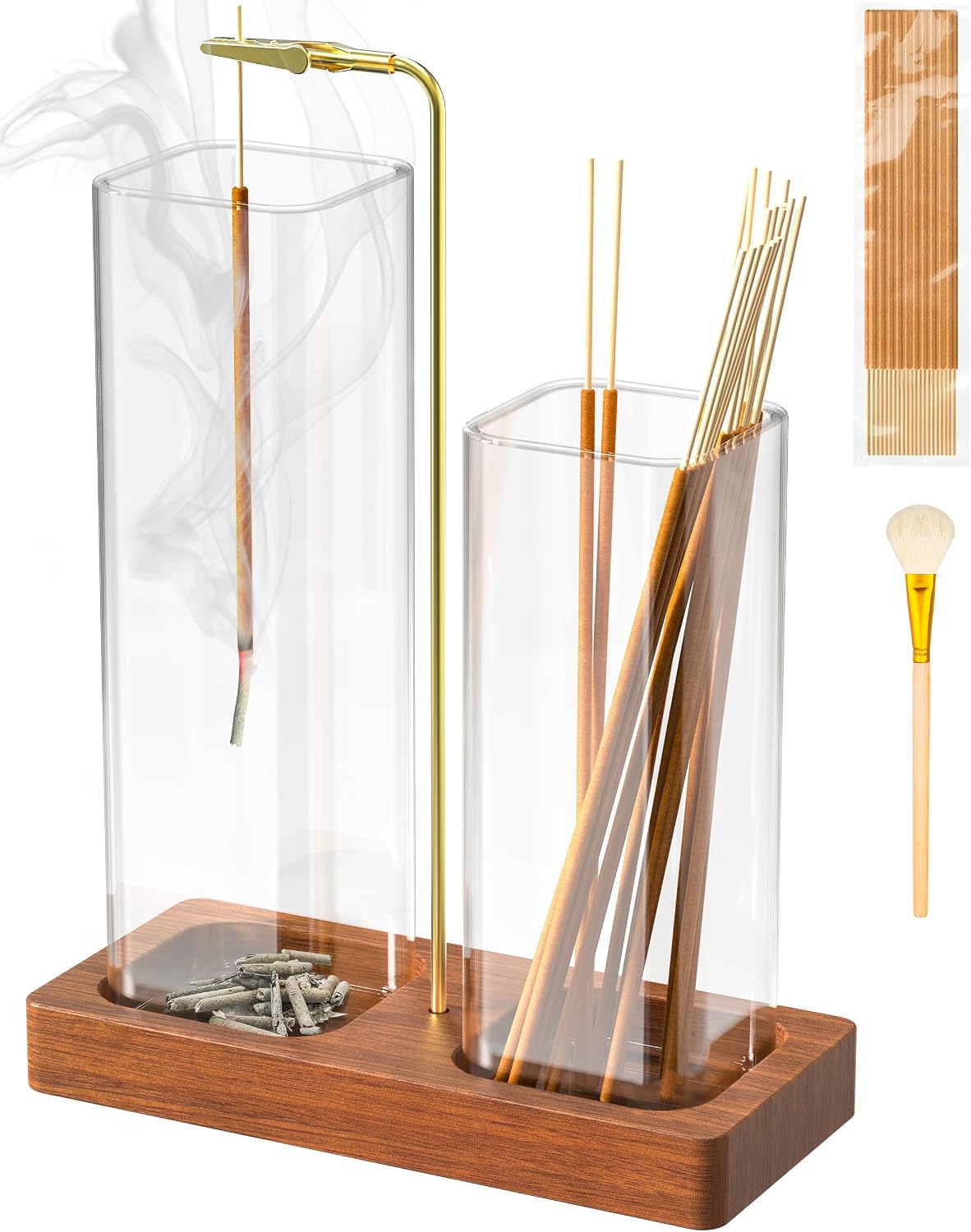 2 in 1 Incense Holder with Glass Jars