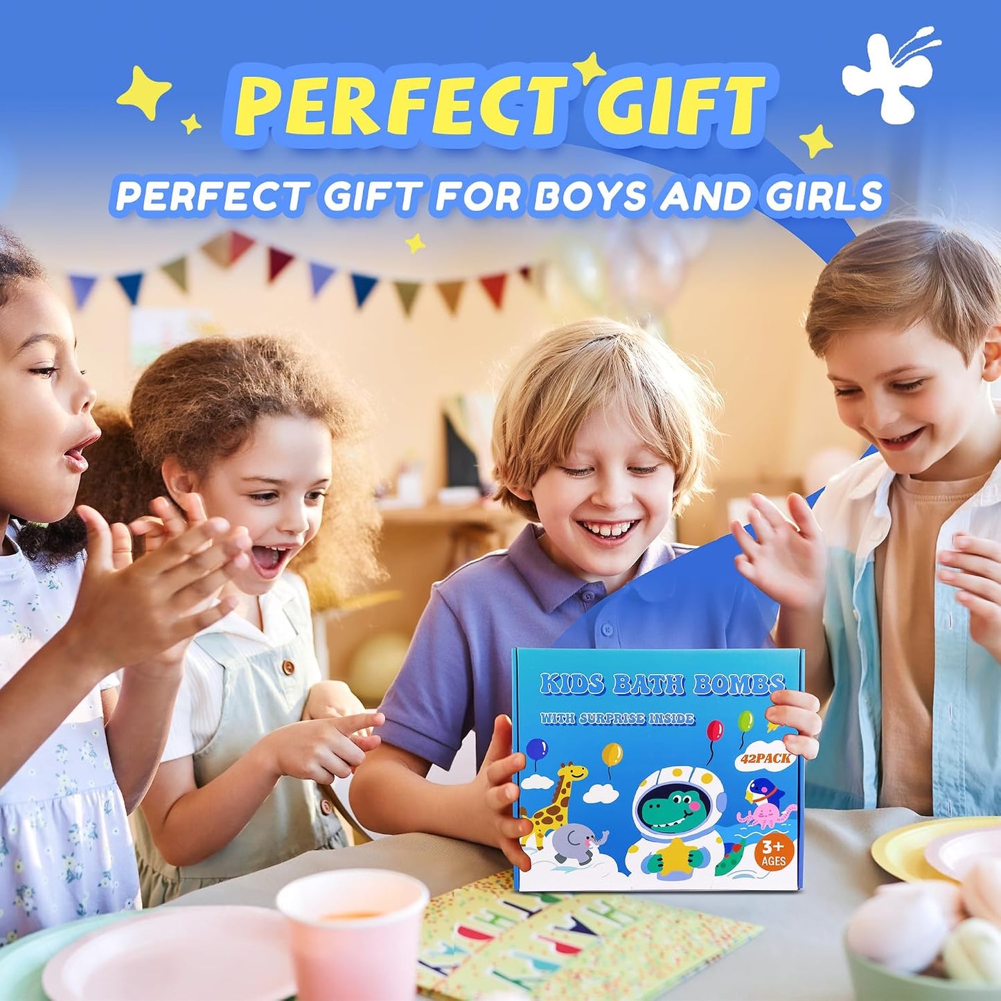 Bath Bombs for Kids with Surprise Toy Inside, 42 Pack Kids Bath Bombs Geft Set with 34 Glow-in-The-Dark Toy & 8 Sea Animal Toy Inside, Organic Bubble Fizzy for Boys and Girls.