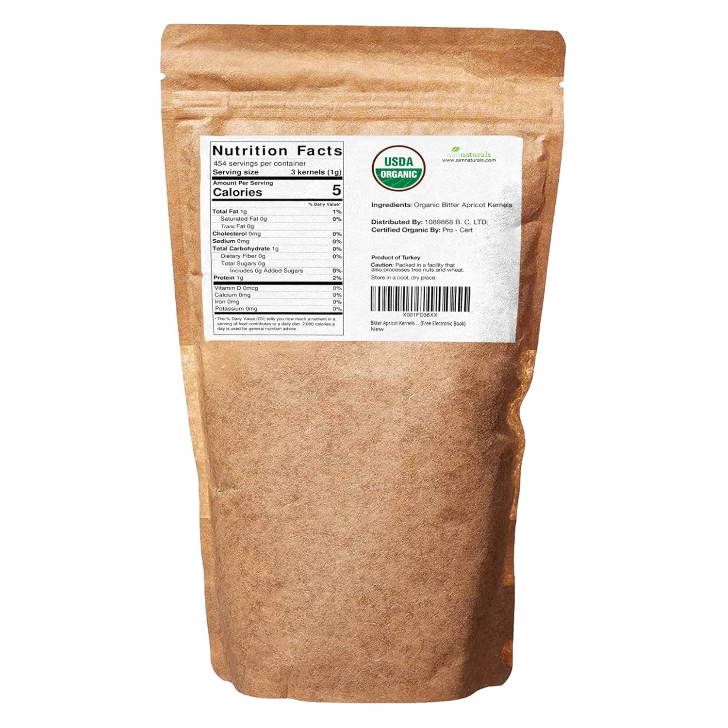 Bitter Apricot Kernels Organic Raw (1LB) - USDA Organic Certified – Product of Turkey