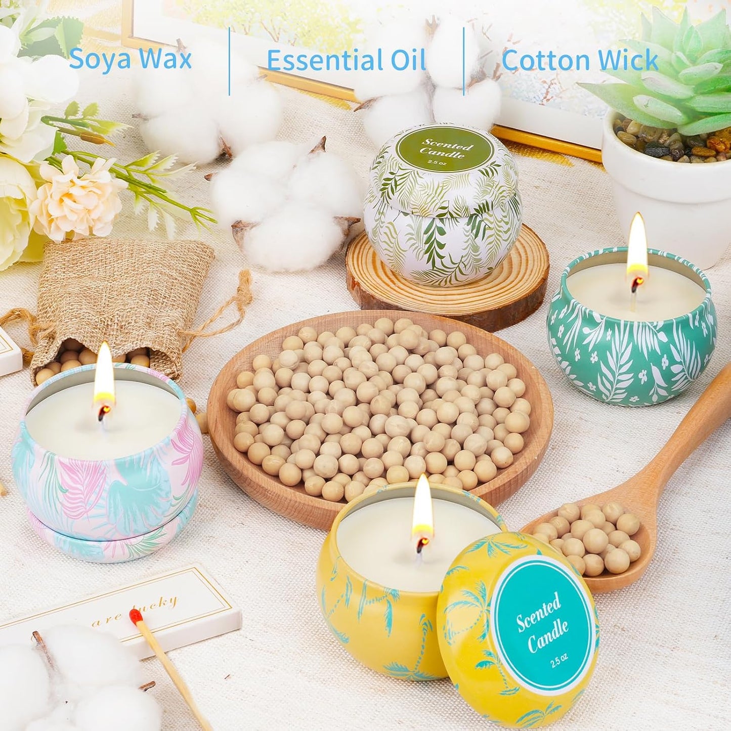 Scented Candles Bulk Gifts for Women, Aromatherapy Candle for Home Scented,Natural Soy Candle, Small Candles for 180 Hours Burning Time, Candle Set for Mother, Women, Friends and Coworkers