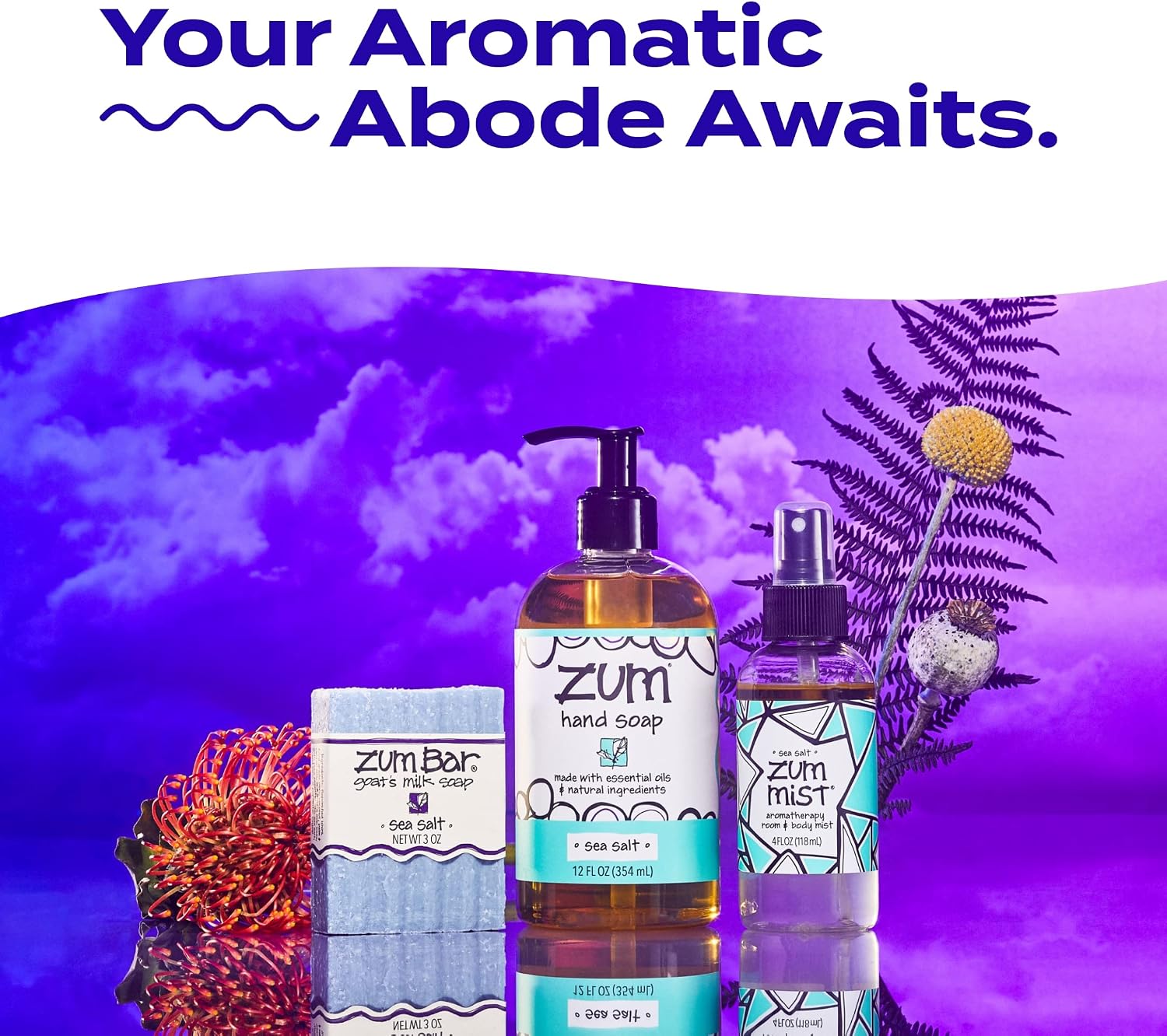 Zum Indigo Wild Mist Room & Body Spray - Aromatherapy Essential Oil Spray - Natural Body Mist & Room Spray - Lavender Blends - 4 fl oz (3 Pack)