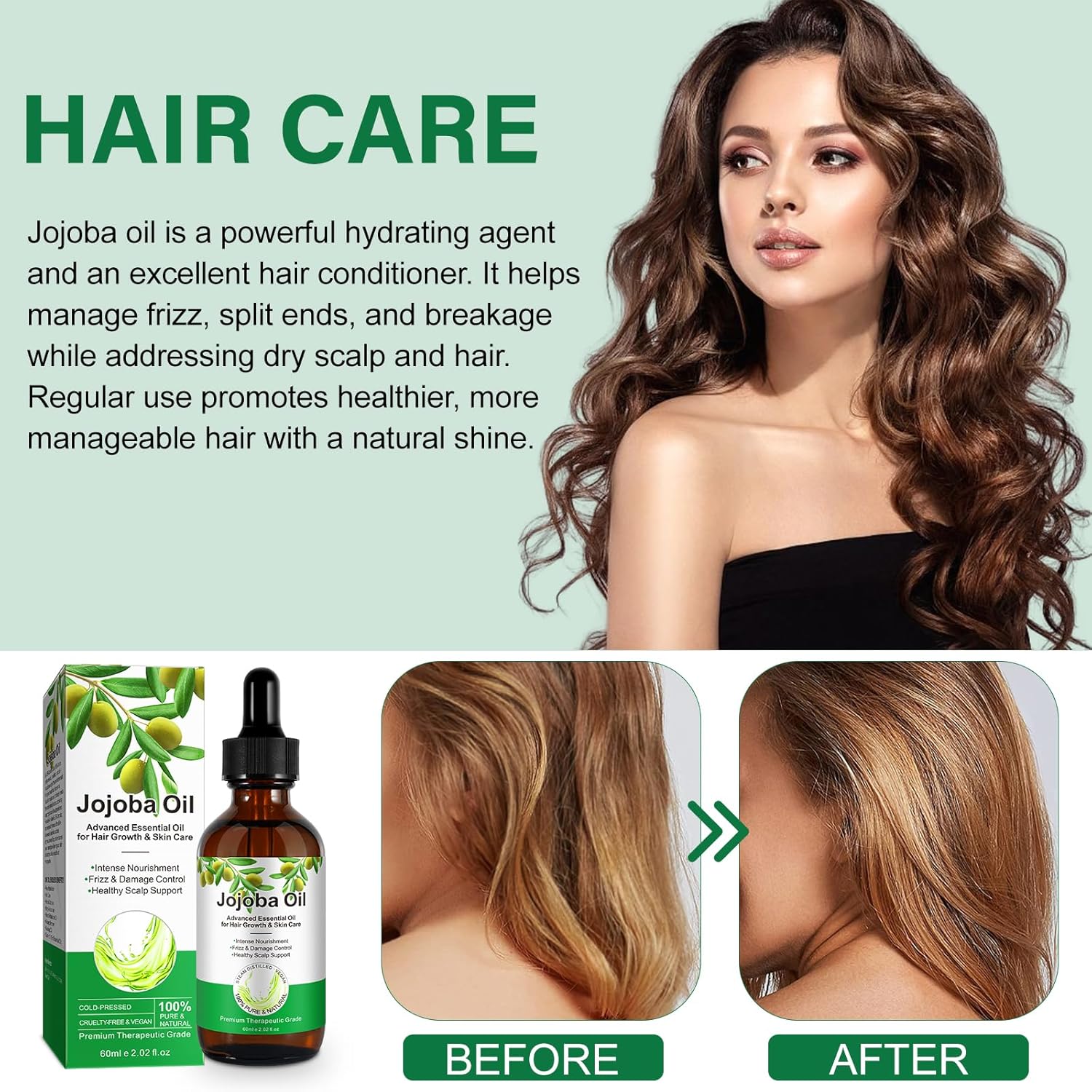Non-Greasy Jojoba Oil – Lightweight Summer Face Oil, Perfect for Facial Tools, Helps Skin Look Smooth & Balanced – Fast Absorbing |Base Carrier Oil-2.0 Fl Oz