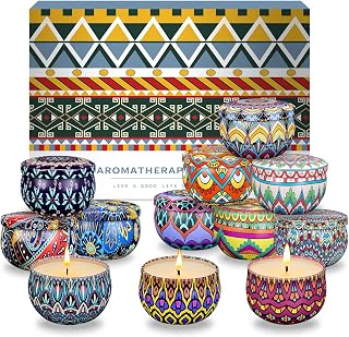 Scented Candle Gift Set, 12 Pack, 300 Hour Long Lasting Soy Wax Fragrance Set, Birthday for Women with Gifts Box.