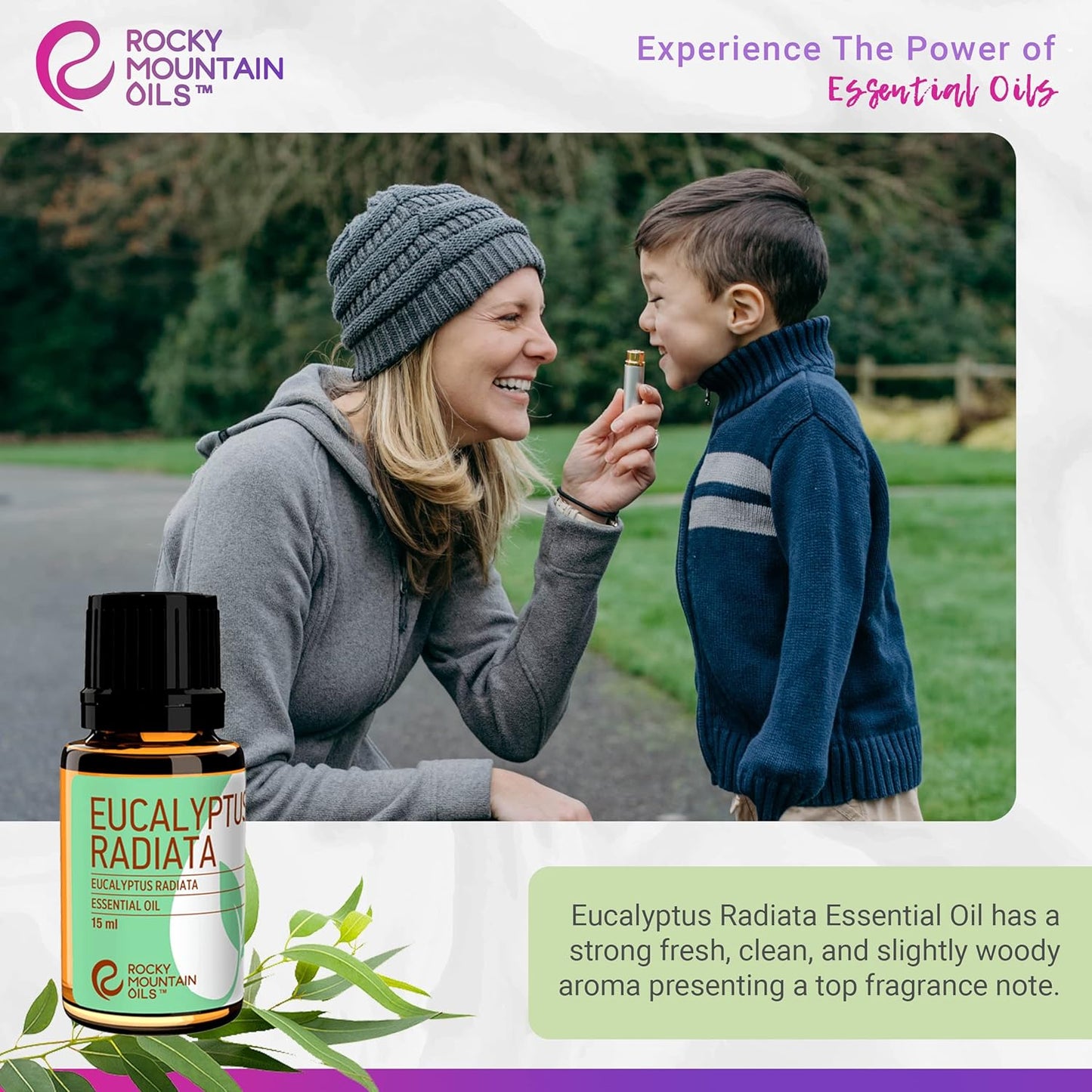 Rocky Mountain Oils Eucalyptus Radiata Essential Oil - Aromatherapy Essential Oils for Diffuser, Topical, and Home - 15ml