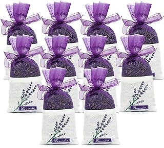 Lavender Sachets Bag for Drawers and Closets，Perfect for Cars, Gym Bags or Anyplace that Needs to Smell Better，Long-Lasting Fresh Scents，Pack of 10