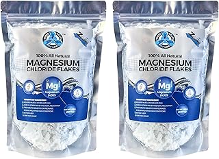 All Natural Magnesium Chloride Flakes, Bathing Alternative to Epsom Salt, Rapid Absorption Efficiency for Wellness and Relaxation, Numerous Foot Soak Health Benefits - 2lb Bulk Bag (2 Pack)