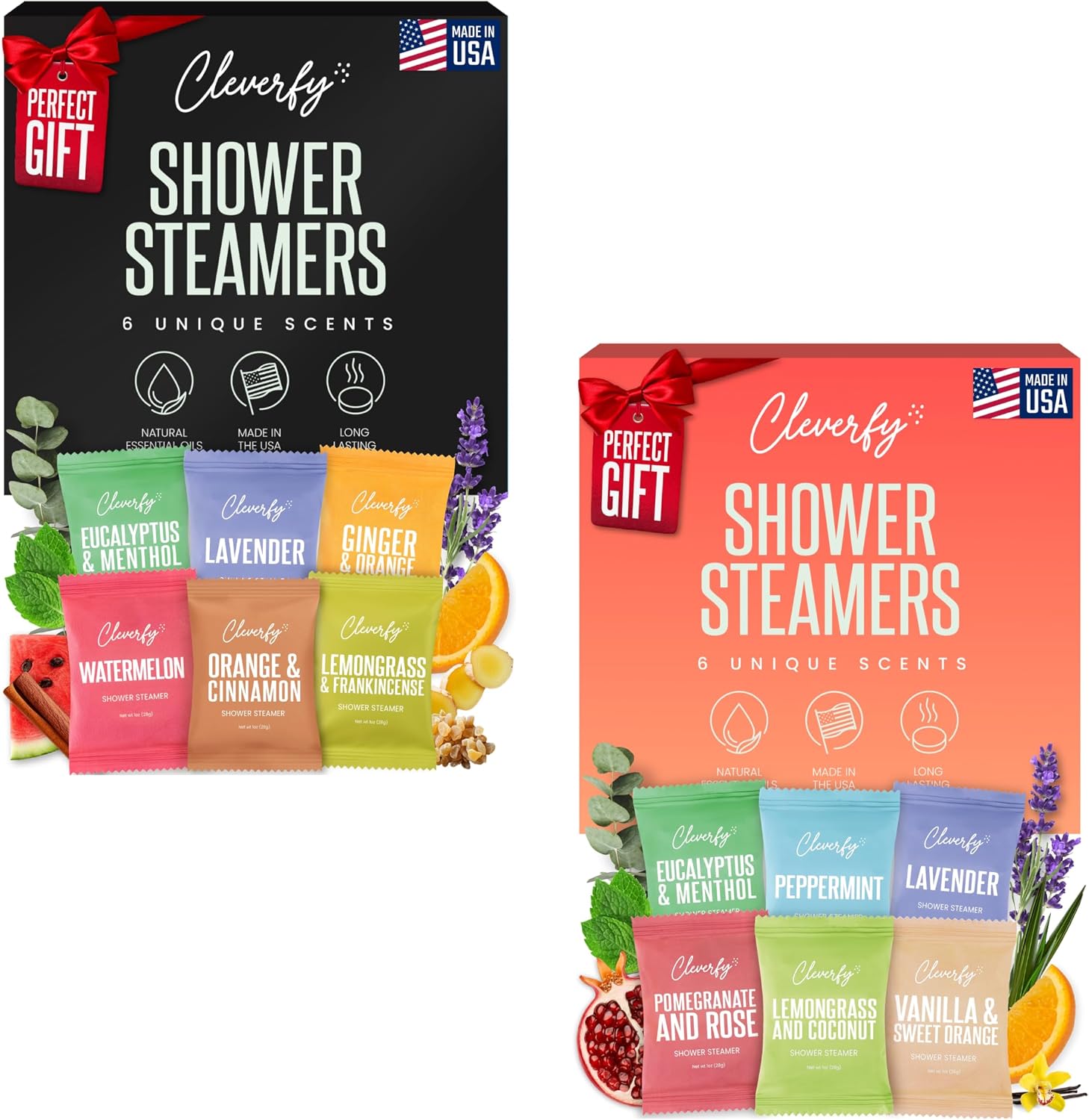 Cleverfy Shower Steamers Aromatherapy for Women and Men – 6 x 2 Pack