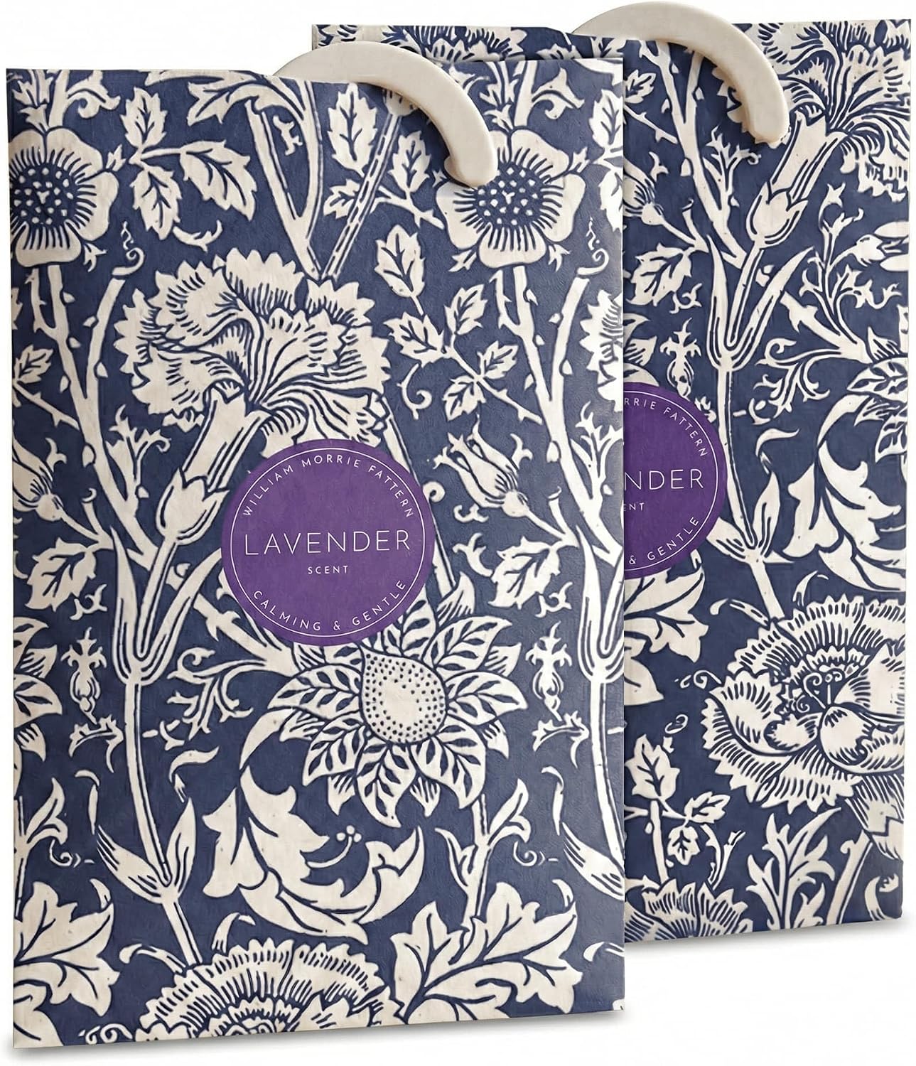 The Master Herbalist Scented Wardrobe Freshener Sachets in a William Morris Design. Available in Lavender, Sandalwood, Rose, Lily and Lilac (Lavender, Pack of 2)
