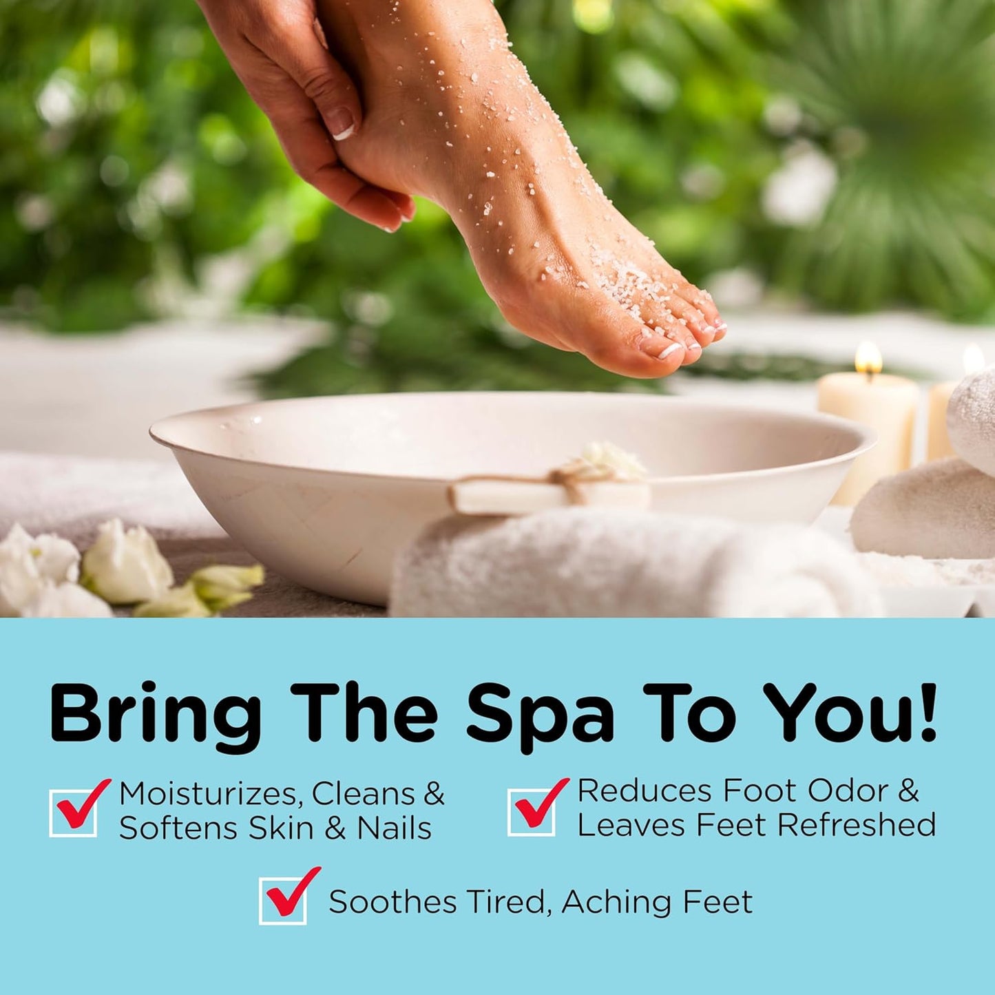 Fungi-Nail Foot & Nail Soak with Tea Tree Oil, 1 Pound, Moisturize, Reduce Foot Odor, & Soothe Aching Feet, Therapeutic Blend of Rich Mineral Epsom Salt, Pure Sea Salt, and 7 Essential Oils