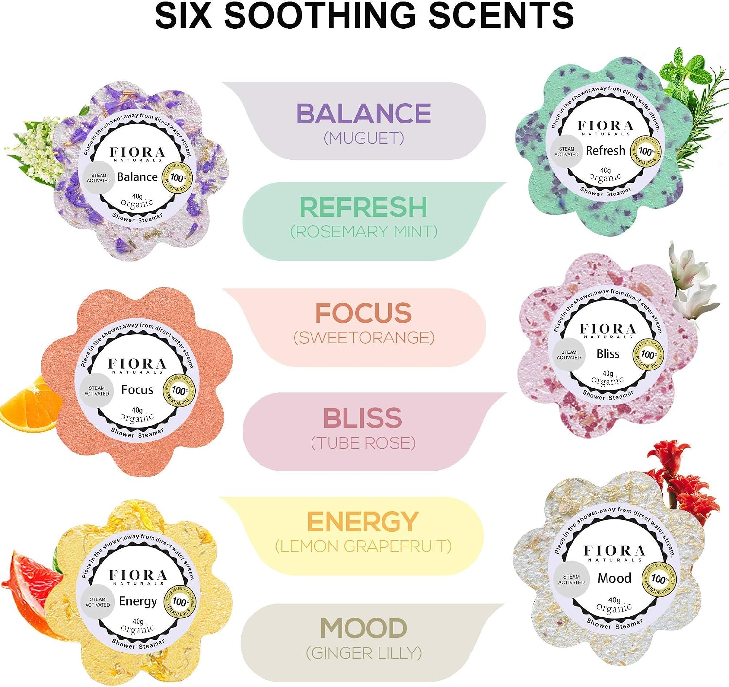 Shower Bombs Aromatherapy - Shower Steamers Vapor Tablets with Natural Essential Oils. Spa Shower, Body Scrub Exfoliator - 12oz Fresh Lemon Sugar Scrub Cubes w/Mango Butter & Shea Butter