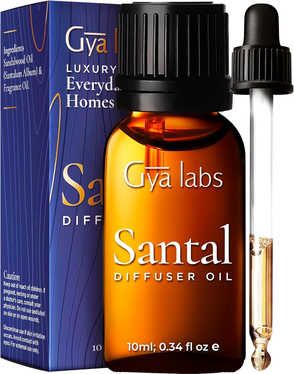 Gya Labs Santal Diffuser Essential Oil Blend - 100% Pure Natural Aromatherapy Sandalwood Essential Oils for Diffusers for Home - Santal Perfume for Car & Office (0.34 Fl Oz)