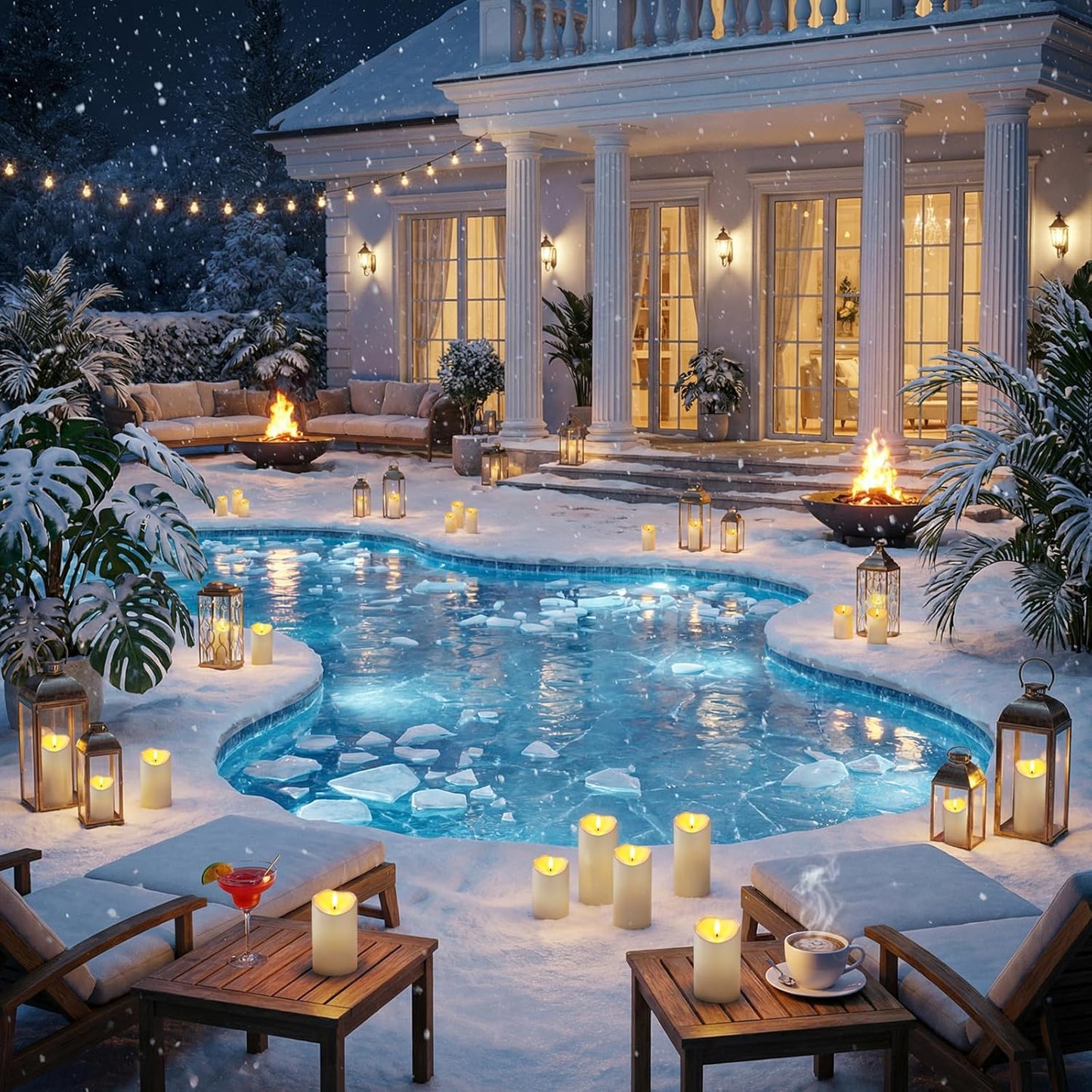 Raycare 6"x3" Outdoor Waterproof Flameless Candles with Remote and Timer, Battery Operated LED Electric Fake Pillar Candle for Christmas Home Wedding Decor, Ivory White, Set of 2