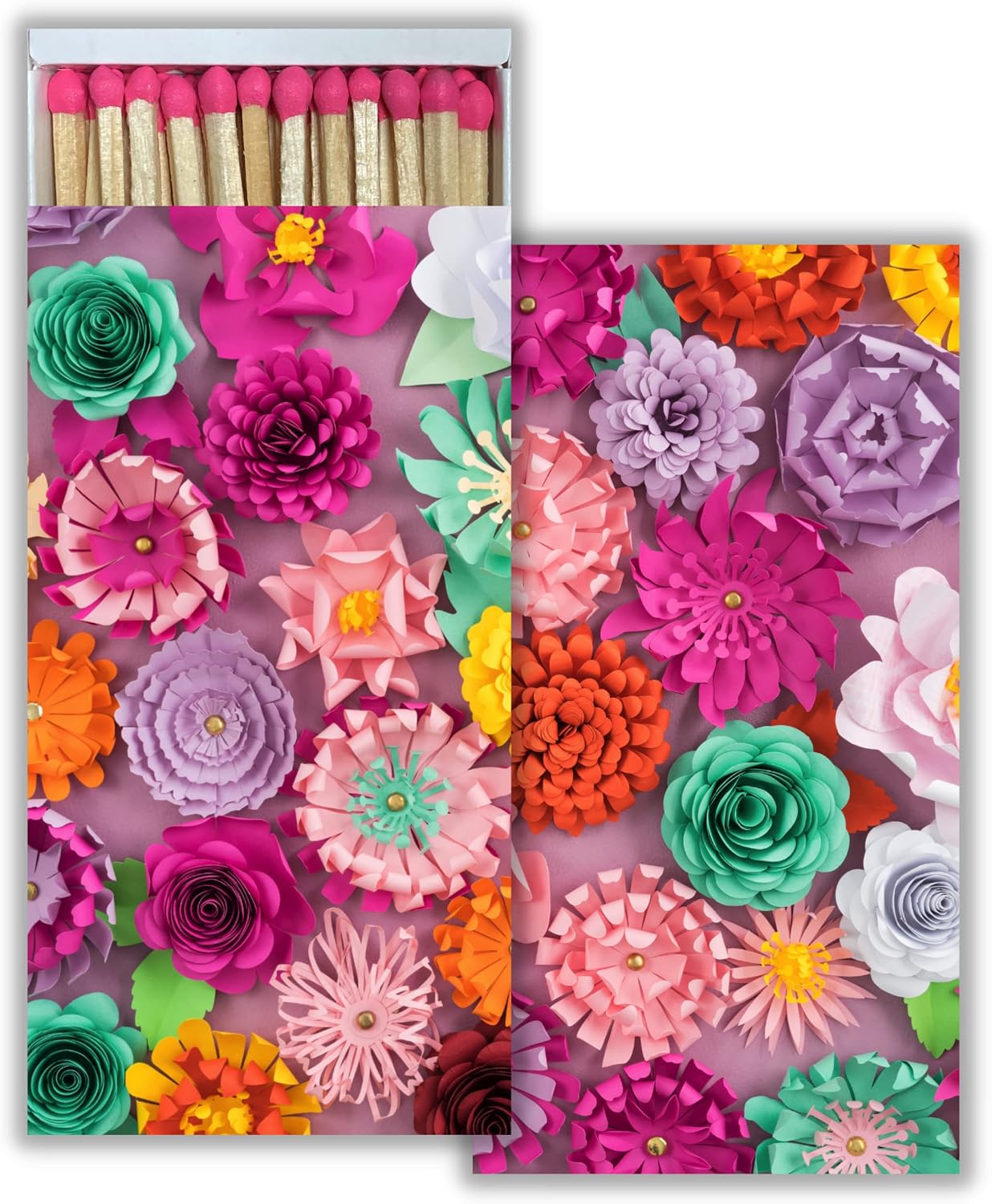 Matchbox Designs of Your Choice (8 Unique Box Designs with 4" Matches) | Decorative & Festive for Home Decor, Gifts, Accessories | Long Safety Matches (Made in Germany)
