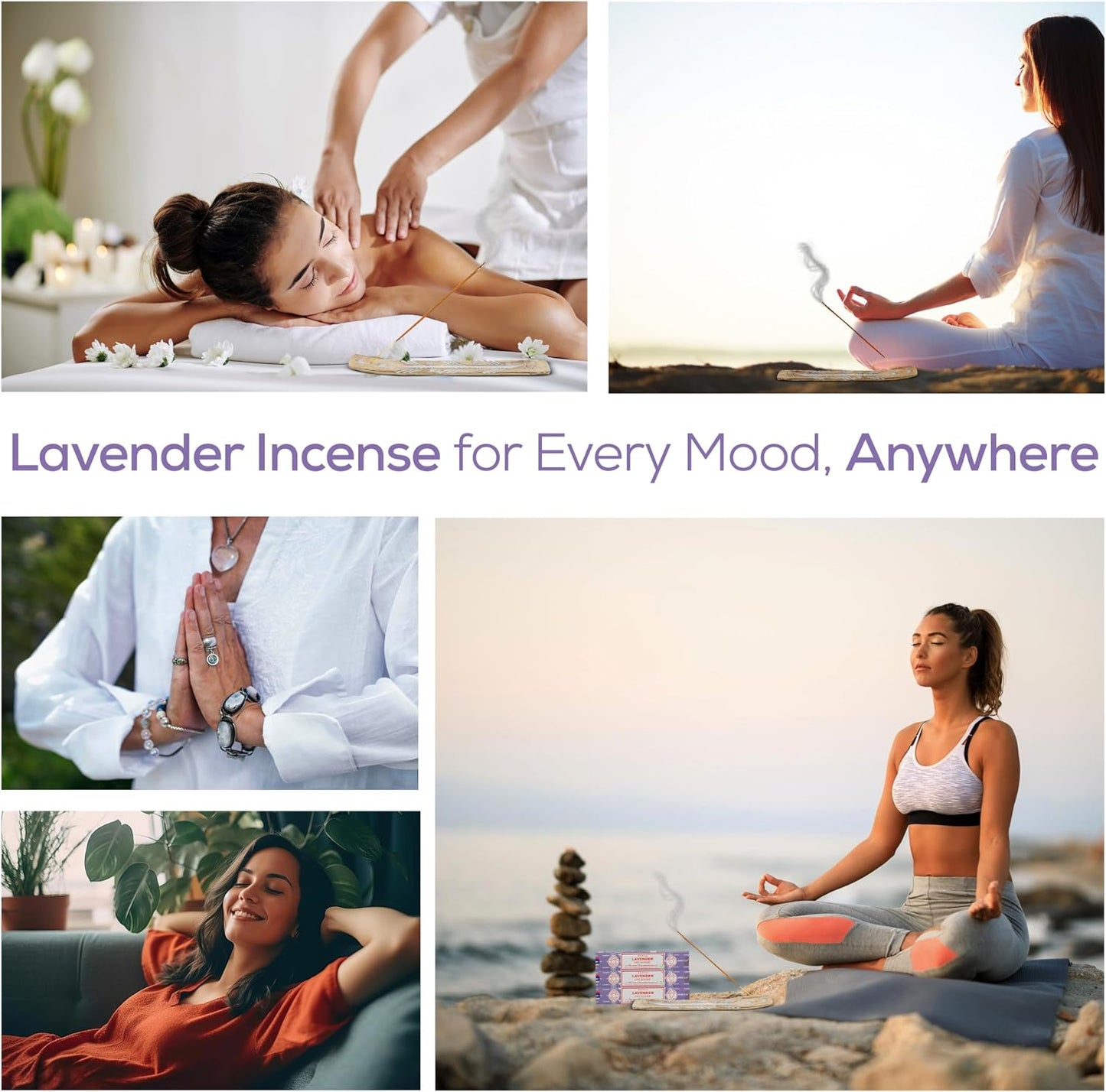 Satya Lavender Incense Sticks, Satya Bng (Bangalore) Insenses 15gmx3 Pack (45 GMS) with Raajsee Incense Holder Bundle, Satya Nagchampa Natural Incense