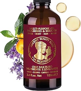 Made in Italy Natural Organic Body Oil, Hydrating After-Shower Oil & Face Moisturizer, Nail Care with Apricot, Sweet Almond, Olive, and Vitamin E Oils, Skincare for Dry Skin
