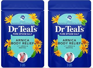 Dr Teal's Epsom Salt Magnesium Soak, Arnica Body Relief with Arnica, Menthol & Essential Oils, 3 lbs (Pack of 2)