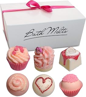 BRUBAKER 6 Handmade XOXO Hugs & Kisses Bath Melts Gift Set - All Natural Vegan, Organic Shea Butter, Cocoa Butter and Olive Oil Moisturize Dry Skin