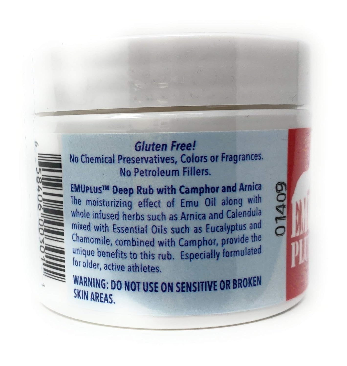 Montana Emu Ranch - EMUPlus Deep Rub with Camphor and Arnica 2 Ounce Jar - Made with 100% Pure Emu Oil - Formulated for Older, Active Athletes