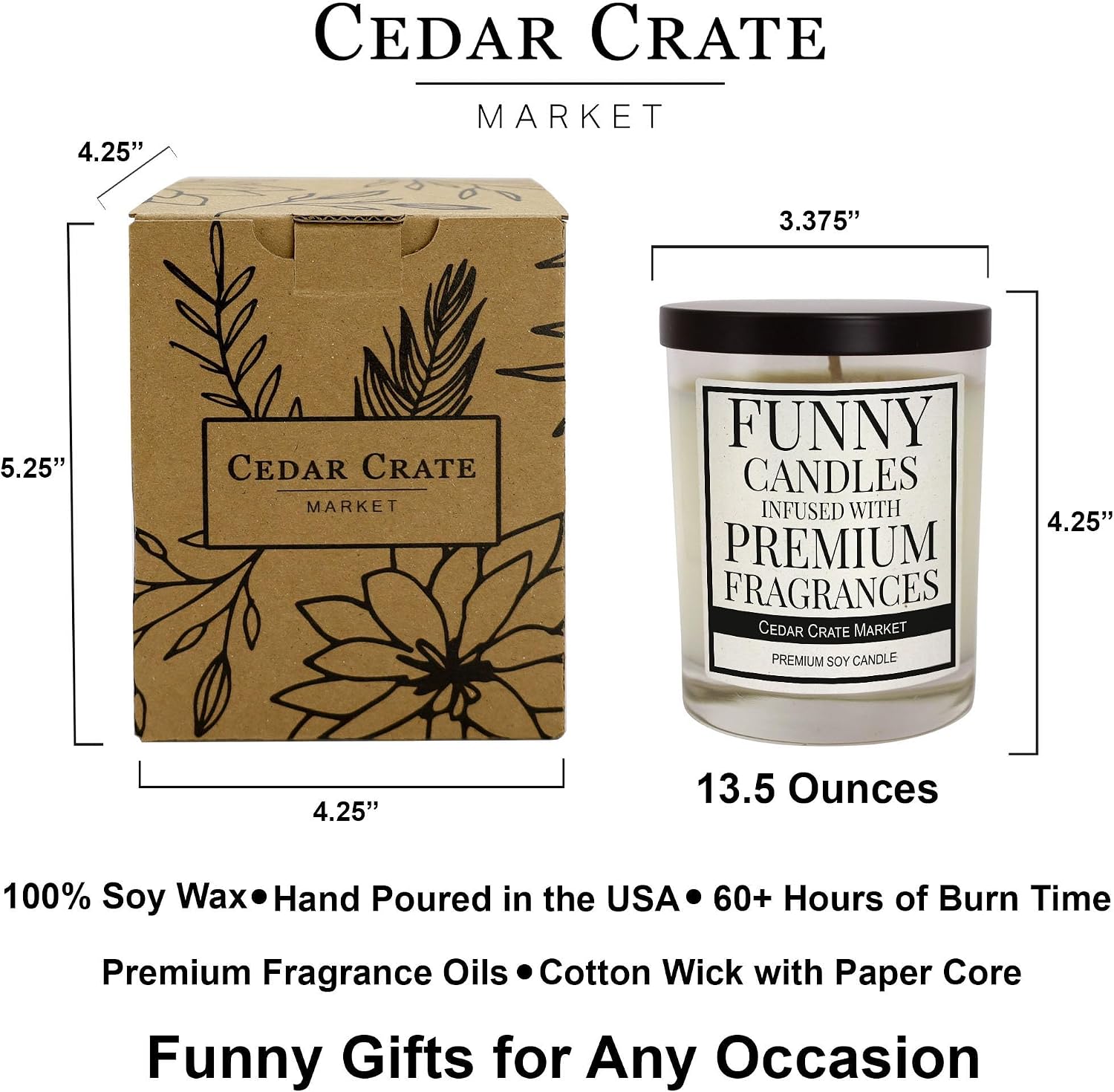 40th Birthday Gifts Women & Men - Lavender & Lemongrass Soy Wax Birthday Candles, 13.5 oz, 60+ Hour Burn Time, Birthday Gifts for Women, Hand Poured in USA, Reusable Jar for a Fantastic Celebration
