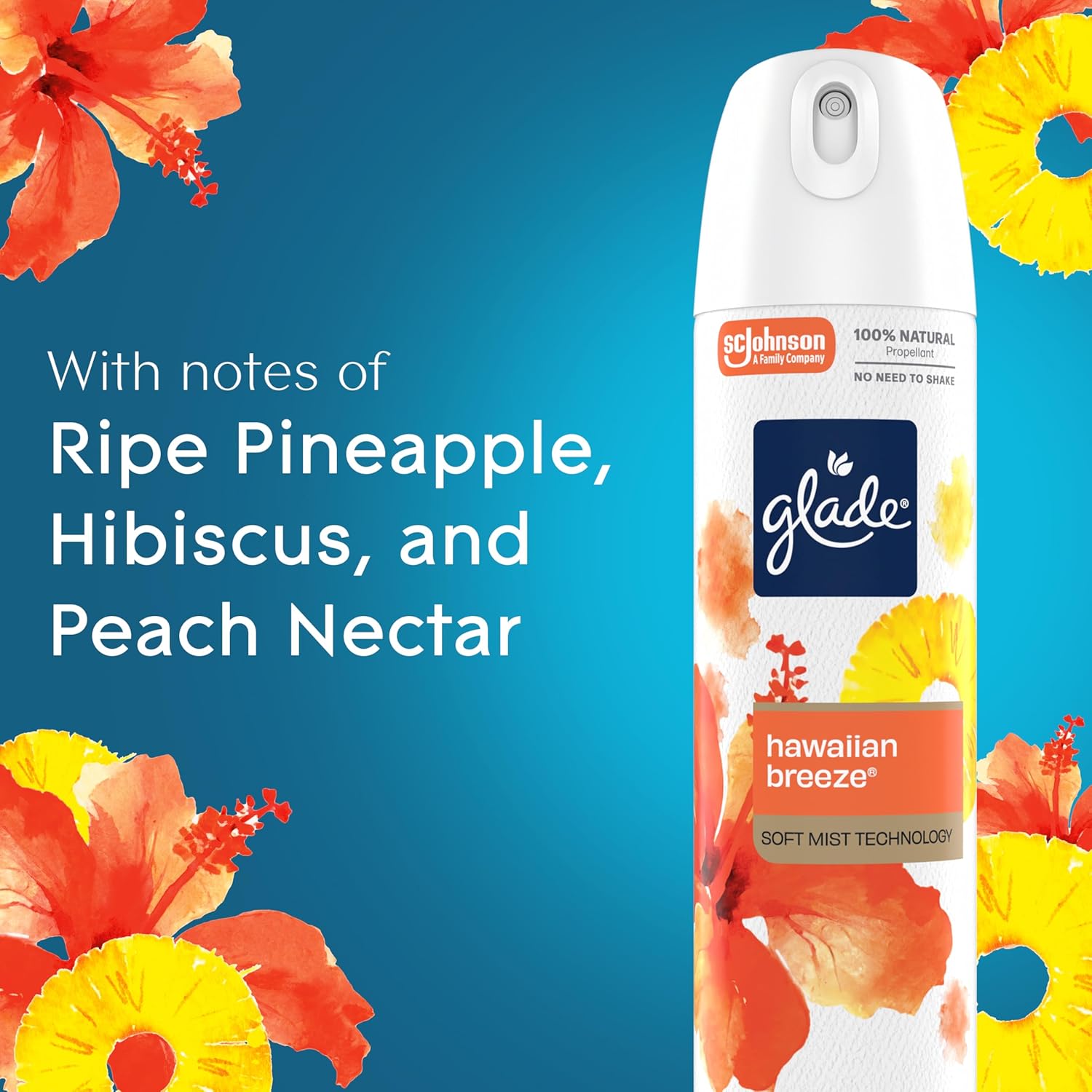 Glade Odor Fighting Soft Mist Air Freshener Room Spray, Hawaiian Breeze, 7.3oz., 1 count