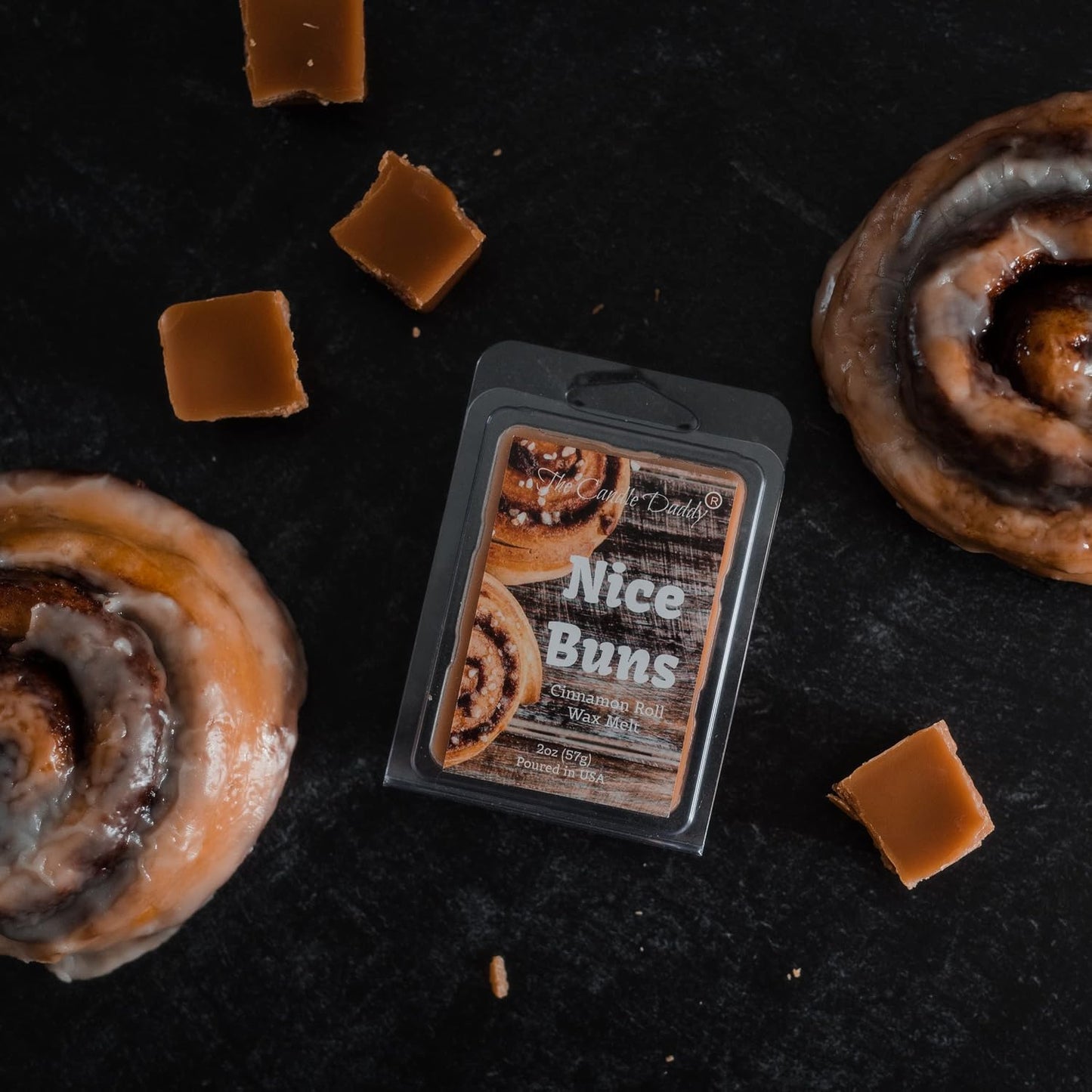 Nice Buns - Sticky Cinnamon BUN Scented Wax MELT - Funny 1 Pack - 2 Ounces - 6 Cubes