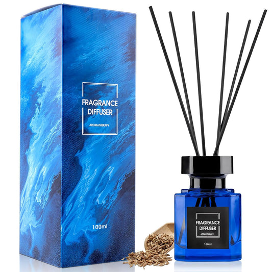 Reed Diffuser Set - 3.38 fl oz (100 ml) - Clean Linen Scent Diffuser with 5 Sticks - Long Lasting Home Fragrance - Air