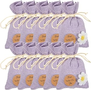 DECHOUS Empty Sachet Bags 10 Pack Small Drawstring Sachet Pouches 6.22X4.13 Inch Cotton Refillable Bags for Jewelry Spice Storage and Home Fragrance