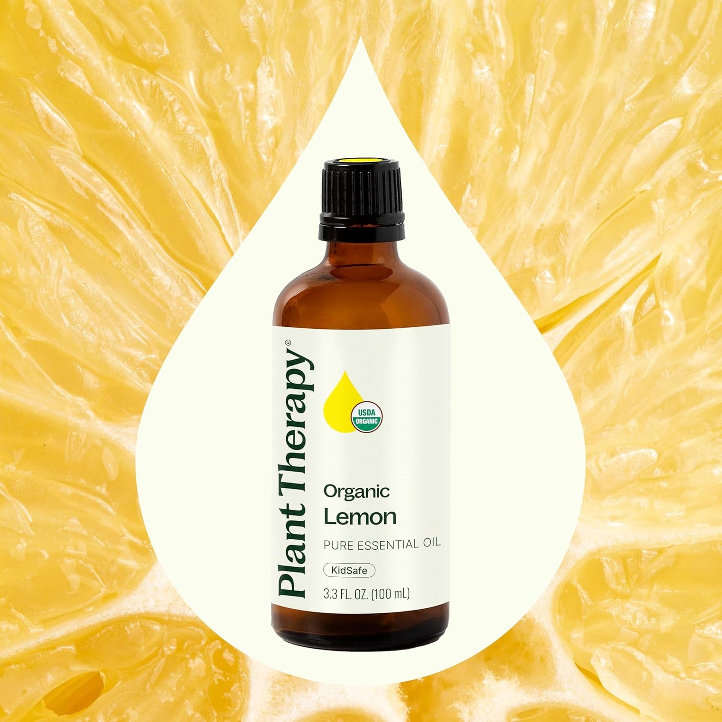Plant Therapy Organic Lemon Essential Oil 100 mL (3.3 oz), 100% Pure, USDA Certified Organic, Undiluted, Aromatherapy for Cleaning, Skin Care, and Immune Support