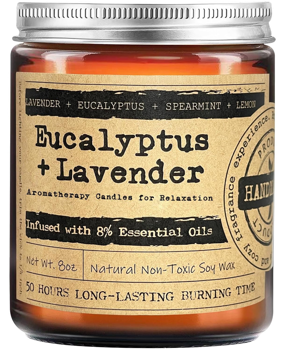 KOTKAS Lavender Eucalyptus Scented Candles - 8oz Natural Scented Soy Candles for Home Non Toxic Aromatherapy Lavender Candles