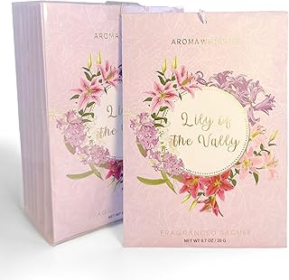 Lily of the Valley Large Scented Sachets - 8 Pack, Long-Lasting Home Fragrance Sachet Bags, Extra Large Fresh-Scented Packets, Sachets for Drawer and Closet