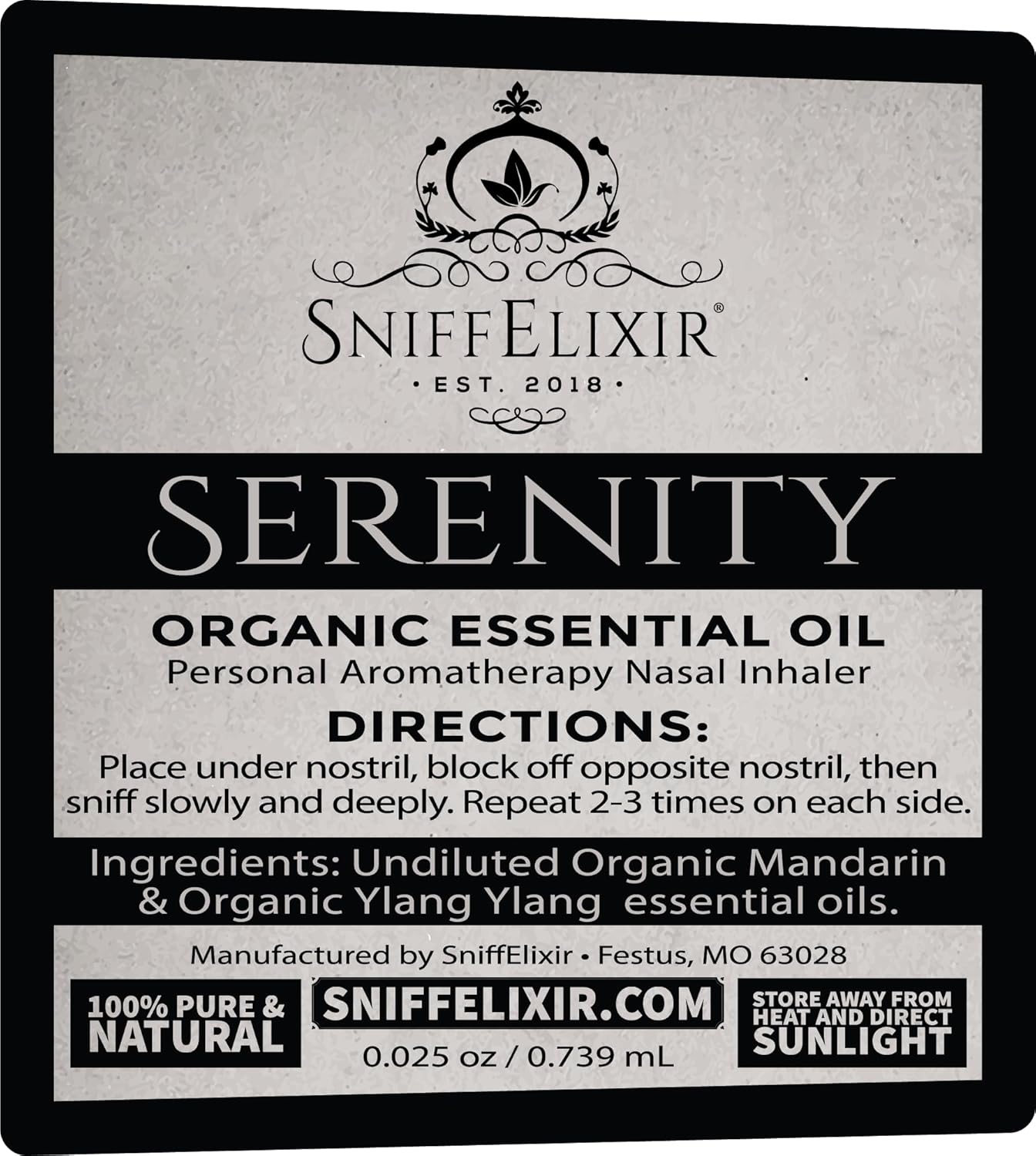 Serenity Stress Relief Aromatherapy Nasal Stick Vapor Inhaler for Calm, Self Care, USA Made with Organic Citrus Essential Oils, Stress Reliever Gift