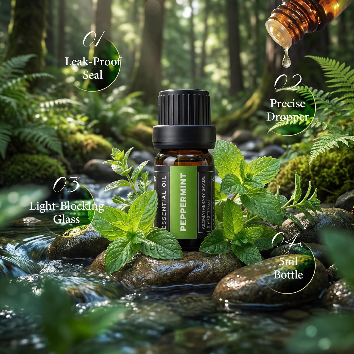 SACATR 24 Pcs Essential Oil Set - Natural Essential Oils - Perfect for Diffuser, Humidifiers, Skin Care, Massage, Fragrance Oil Scent for DIY Candle and Soap Making (24 * 5ml)