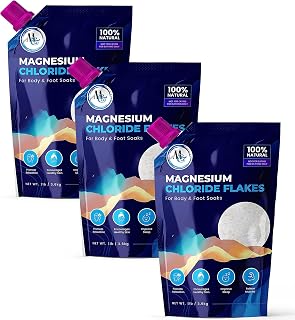 Dead Sea Magnesium Flakes Bath Salts for Soaking & Foot Soak - Natural Pure Chloride Supplement - Unscented Epsom Salt Alternative - Muscle Relief, Skin Nourishing & Better Sleep