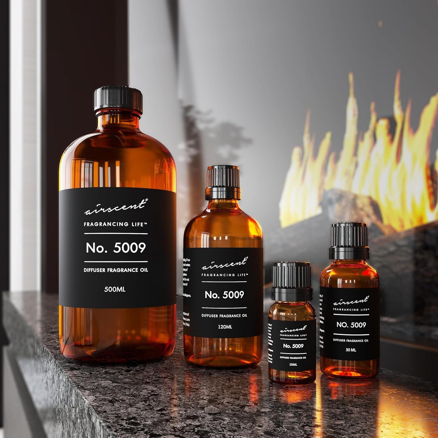AirScent Savage-Inspired Diffuser Oil - No. 5009 Perfume Dupe - Fragrance Oil Blend for Ultrasonic and Waterless Diffusers and Crafting - 10 ml, 0.34 fl oz Glass Bottle with Dropper