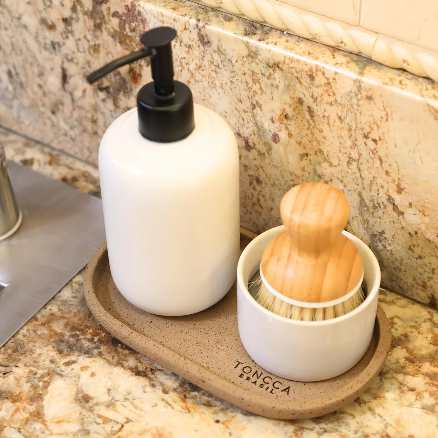 Ceramic Oval Tray by TONCCA – Small Decorative Tray for Candles & Table Decor | Handmade in Brazil | Natural Mineral Clay | Sertão Edition