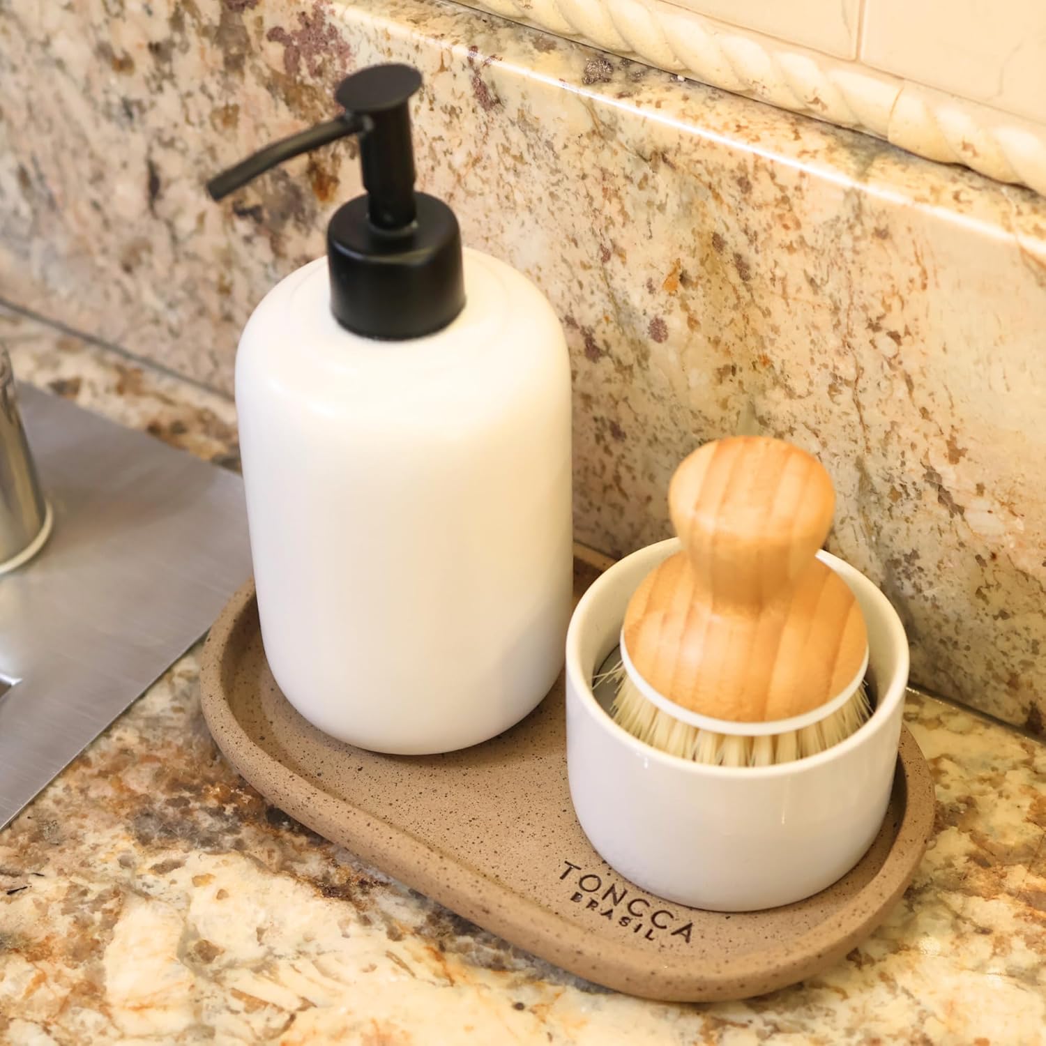 Ceramic Oval Tray by TONCCA – Small Decorative Tray for Candles & Table Decor | Handmade in Brazil | Natural Mineral Clay | Sertão Edition