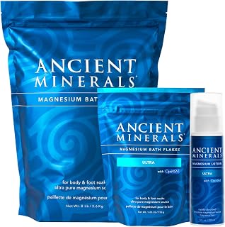 Ancient Minerals Magnesium Bath Flakes - Magnesium Lotion and Bath Flakes Ultra with MSM - Pure Genuine Zechstein Chloride