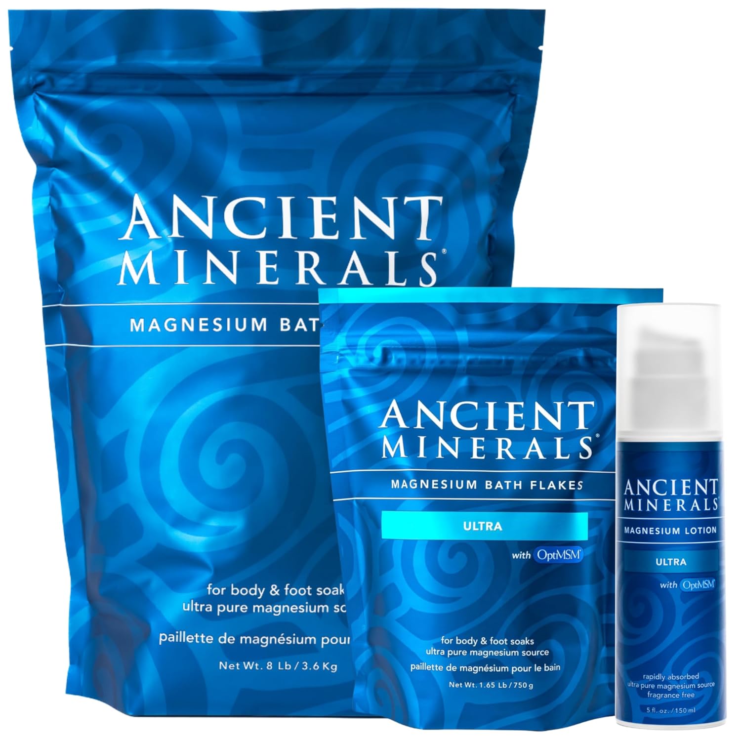 Ancient Minerals Magnesium Bath Flakes - Magnesium Lotion and Bath Flakes Ultra with MSM - Pure Genuine Zechstein Chloride