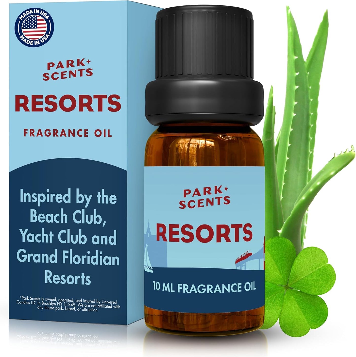 Park Scents Resorts – Floridian Theme Park Luxury Hotel Fragrance Oil – Clover, Aloe, Citrus & Daisy Scented Essential Oils for Diffusers, Home, Aromatherapy, Gifts for Women, Sister, Hostess (10ml)