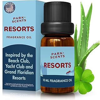 Park Scents Resorts – Floridian Theme Park Luxury Hotel Fragrance Oil – Clover, Aloe, Citrus & Daisy Scented Essential Oils for Diffusers, Home, Aromatherapy, Gifts for Women, Sister, Hostess (10ml)