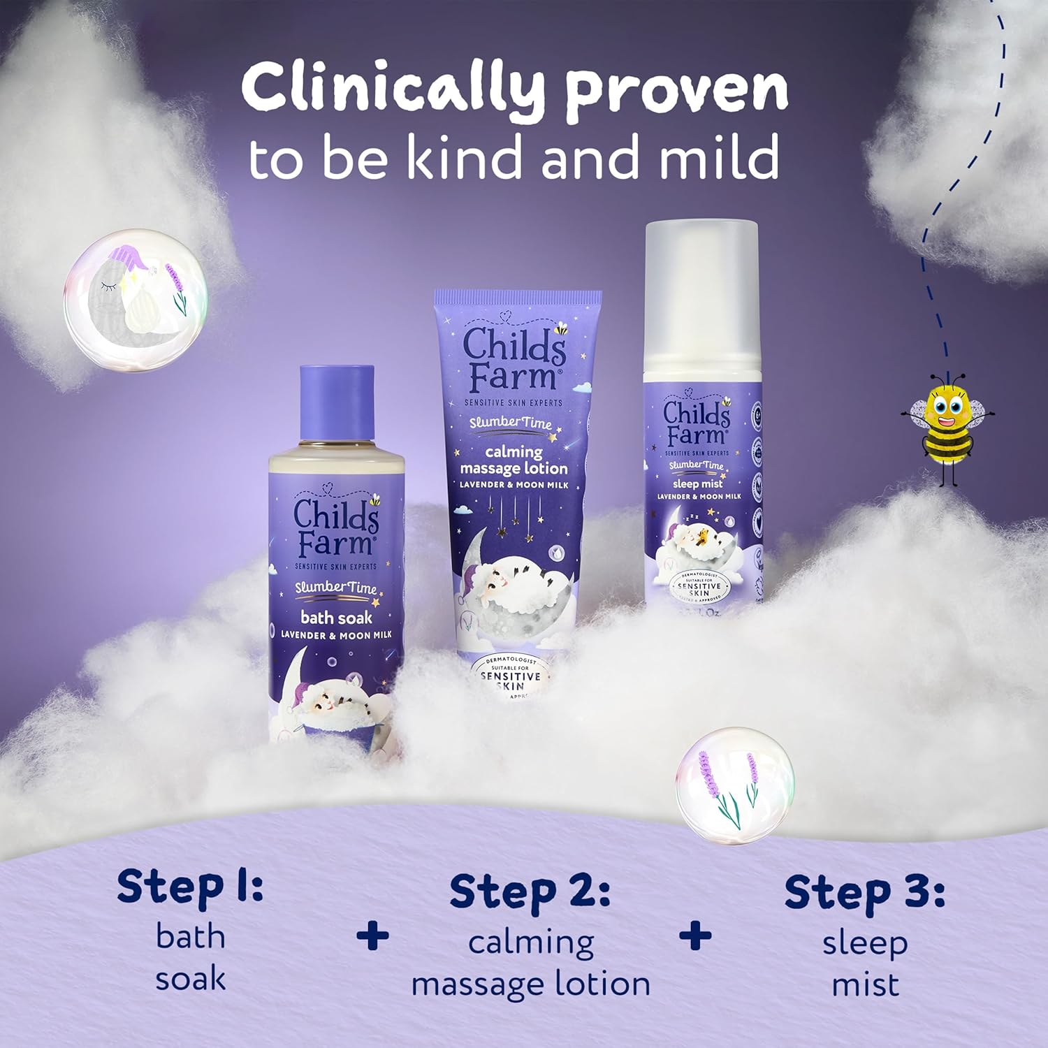 Childs Farm SlumberTime Bath Soak, Lavender & Moon Milk 250ml US