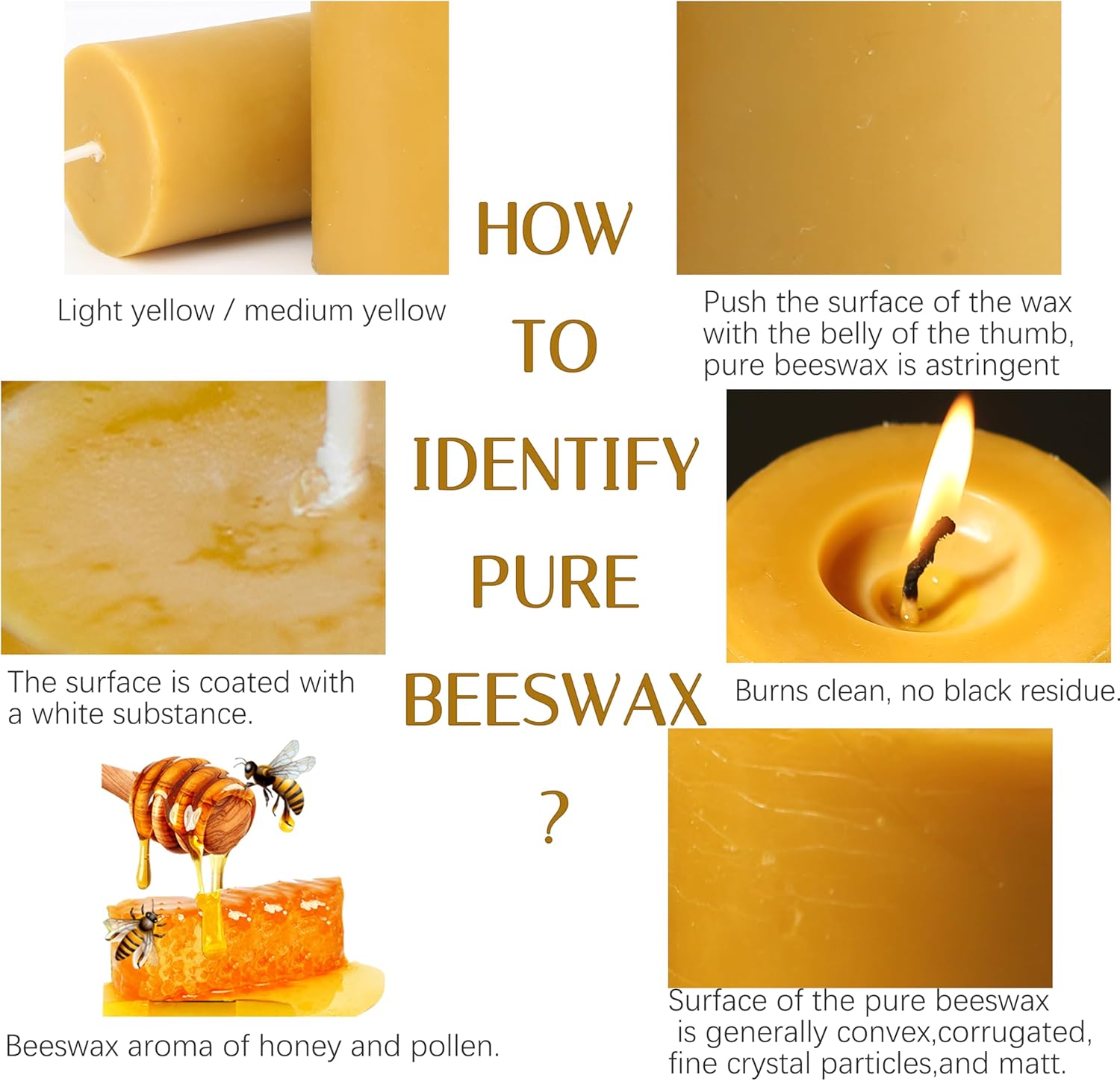 Beeswax Candles Pillar 3 Pack, 2x4 Inch Non Toxic Bees Wax Candle for Home, 35 Hour Natural Honey Scented Pillar Candle for Air Purification, Emergency, Meditation
