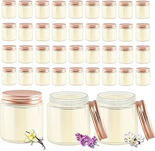 ACITHGL 36 Pcs 4oz Mini Mason Jar Candles Small Scented Candles Bulk Aromatherapy Ideal Souvenir Favors for Wedding Birthday Party (Vanilla, Lilac, Gardenia, Pink)