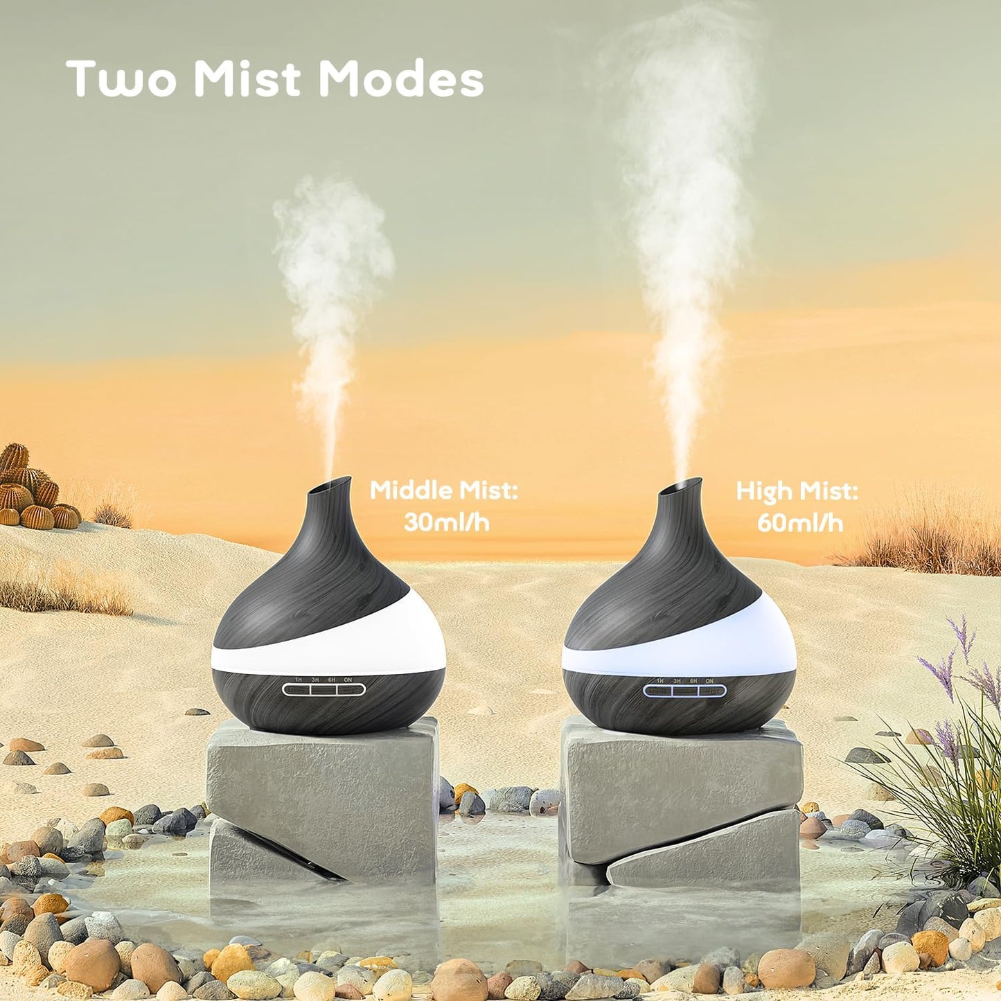 HJTHJT 500ML Essential Oil Diffuser: Aroma Diffuser with Remote Control for Hotel Spa Yoga Room - Humidifiers for Bedroom with 14 Colors LED Night Light for Kids/Women Home Relaxation