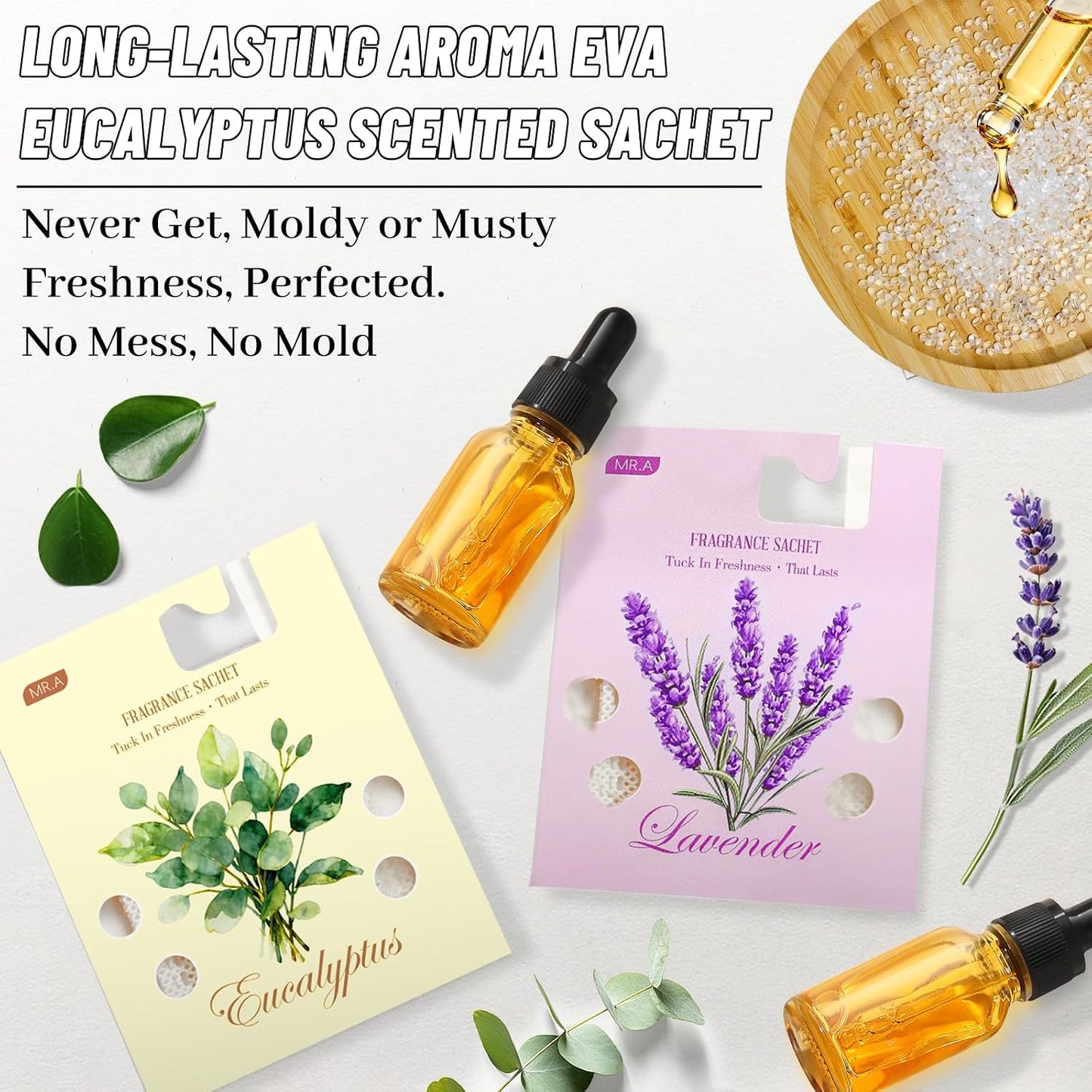 13Packs Lavender Eucalyptus Scented Sachet Bags, Fragrance Sachet Bags for Drawers and Closets, Air Fresheners for Car and Home, Closet Deodorizer Scented Drawer Fresheners for Dresser