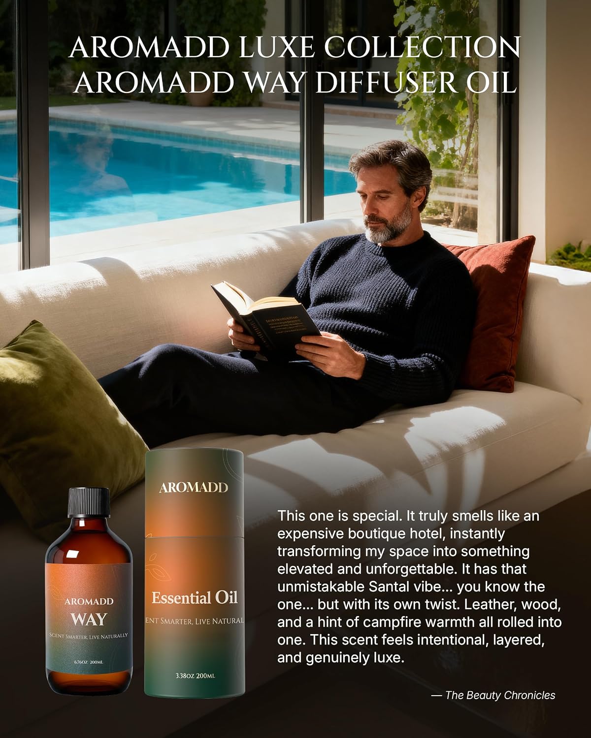 AROMADD Way Diffuser Oil Inspired by Luxury Hotel Scent 6.76 Fl Oz (200ml), Premium Fragrance Oil for Aroma & Waterless Diffusers, Long-Lasting Home Fragrance