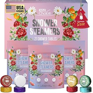 W&E Choice Shower Steamers Aromatherapy- Shower Bombs with Natural Essential Oils for Daily Relaxation & Stress Relief, Birthday/Christmas Gifts for Women, Mom, Wife