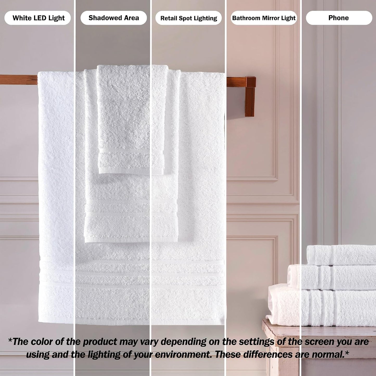 Hawmam Linen White Bath Towels 4 Pack 27 x 54 Inches 100% Turkish Cotton Soft Lightweight and Highly Absorbent Quick Drying Towels, Premium Quality Perfect for Daily Use